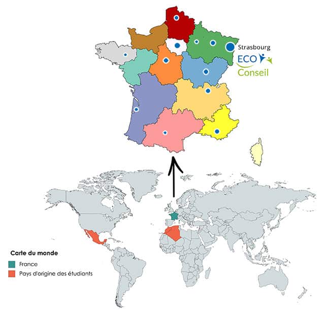 Répartition des éco-conseillers en France & dans le monde