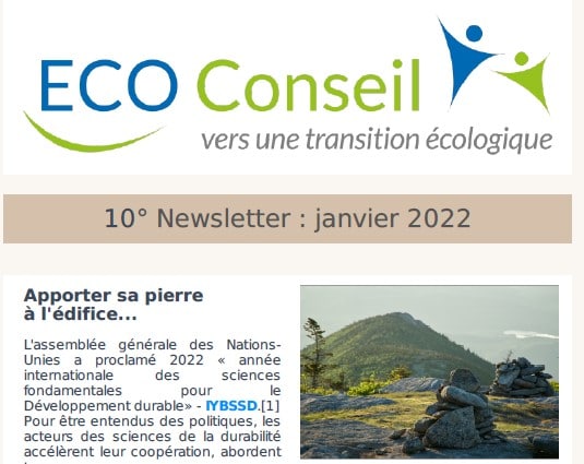 Sortie de la 10ème newsletter d'ECO-Conseil
