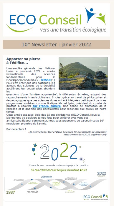 10° newsletter d'ECO-Conseil