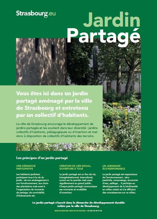 Panneau jardins partagés Strasbourg