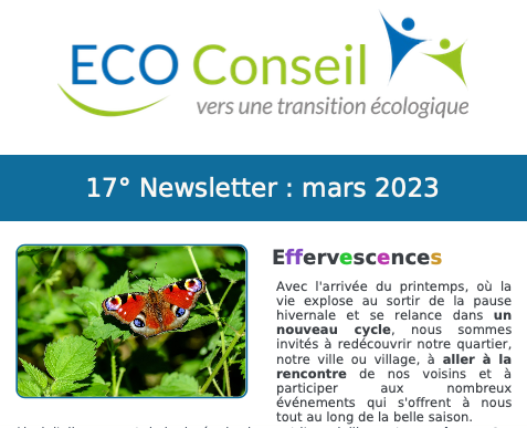 17ème Newsletter d'ECO-Conseil - Effervescences