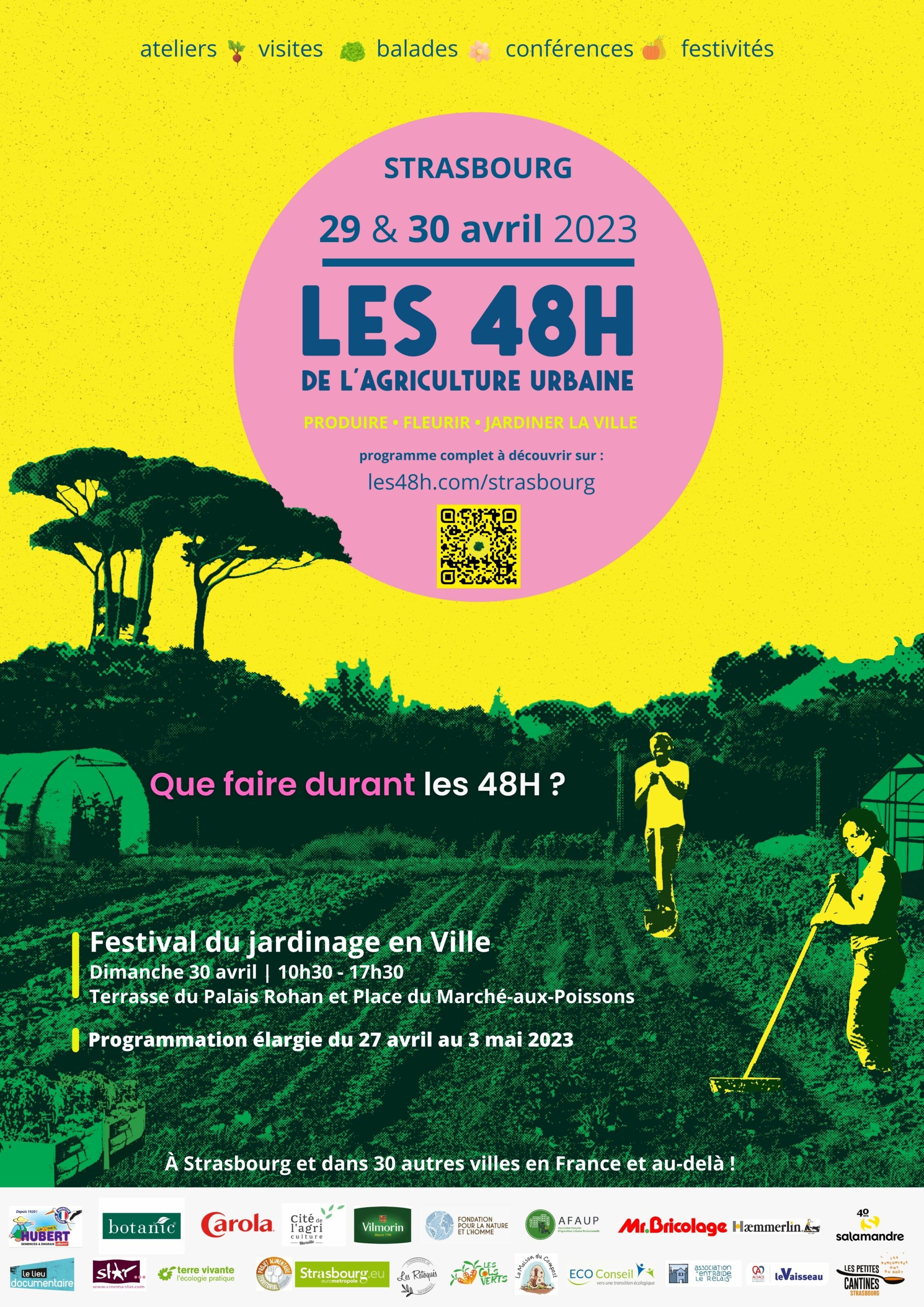 Affiche des 48H de l'agriculture urbaine 2023 à Strasbourg