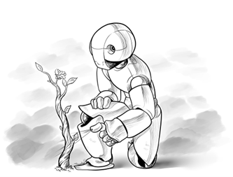  Robot And Nature | @Echoes-of-Darkness, DeviantArt