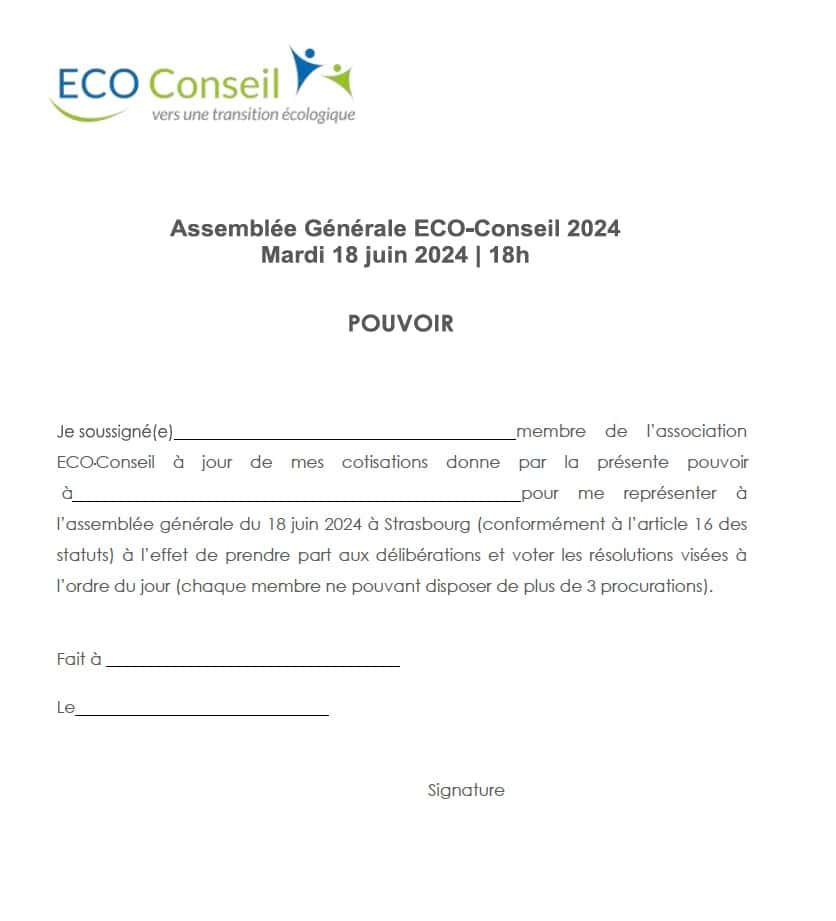 Pouvoir AG 2024 ECO-Conseil