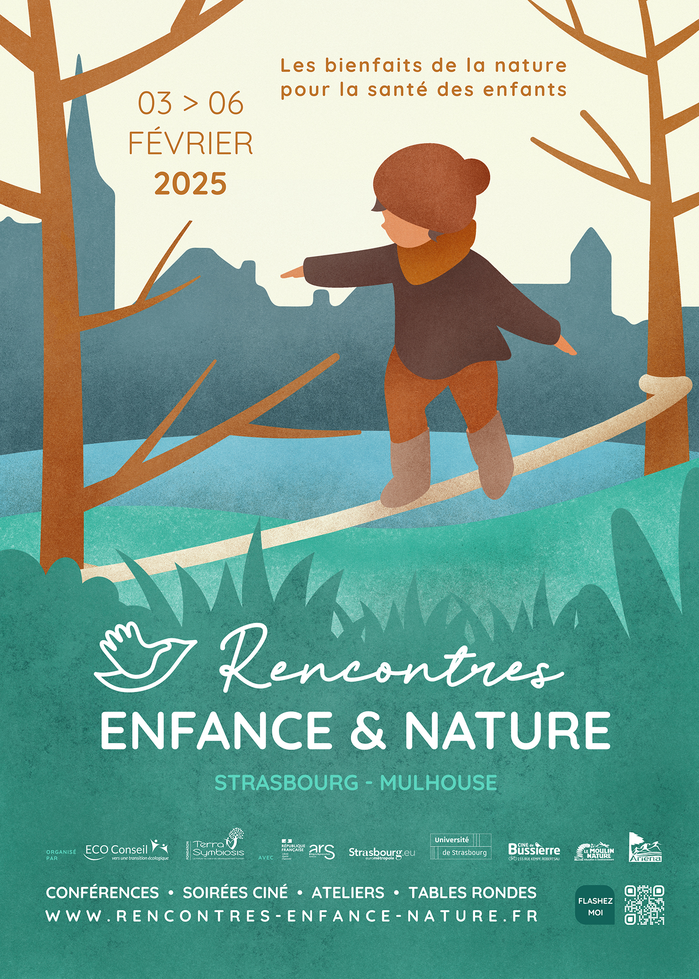 Affiche des Rencontres Enfance et nature 2025