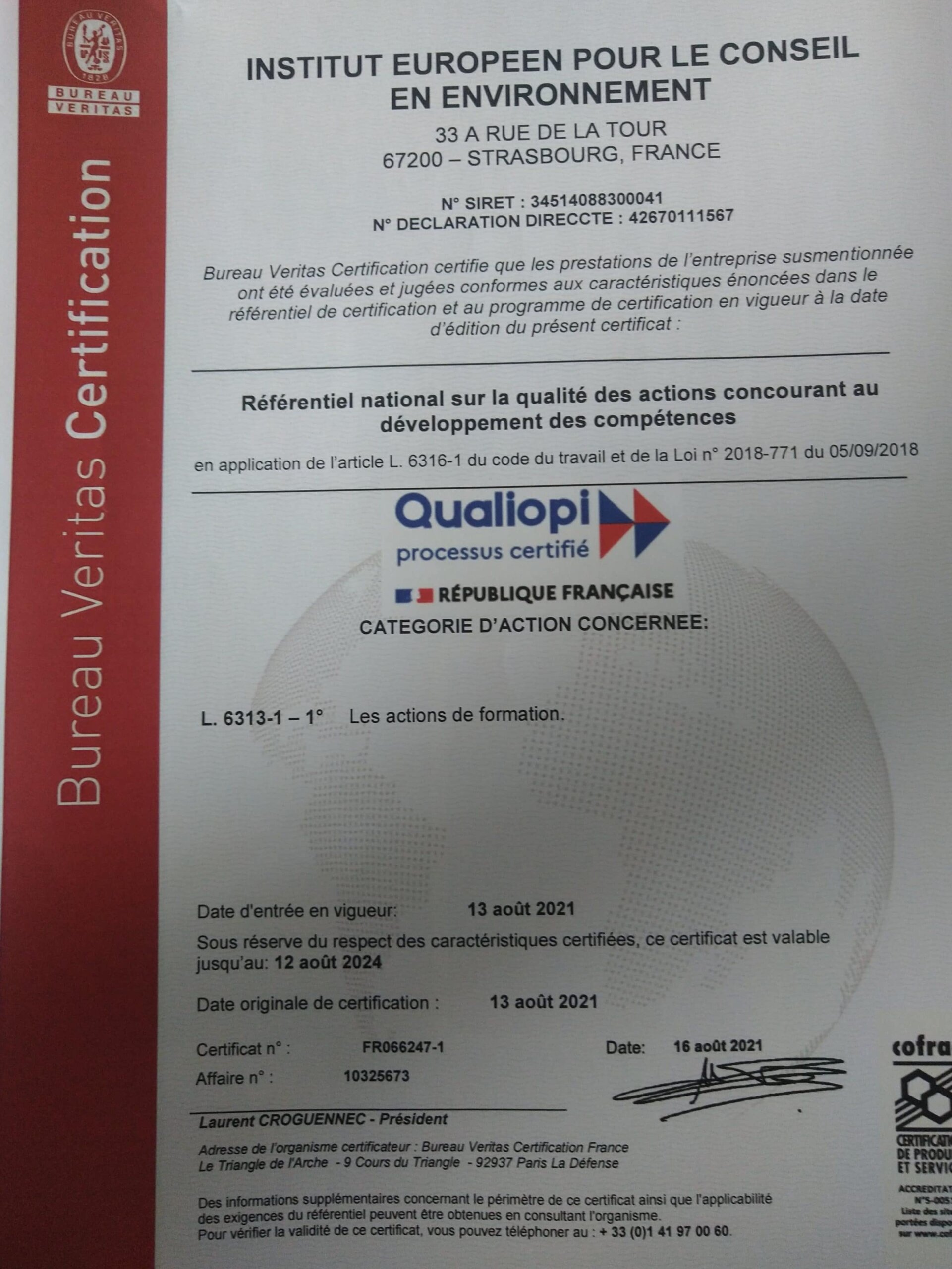 Certification-13 août 20211